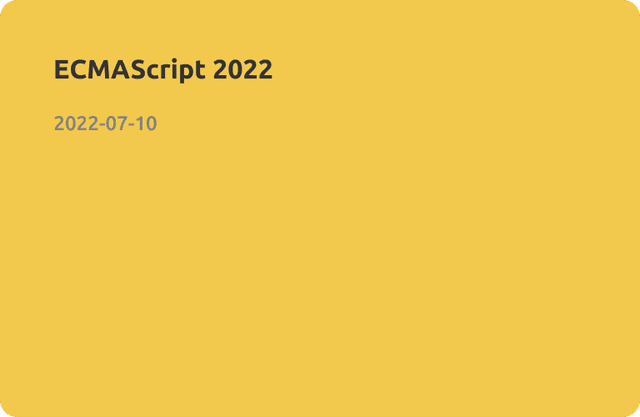 ECMAScript 2022